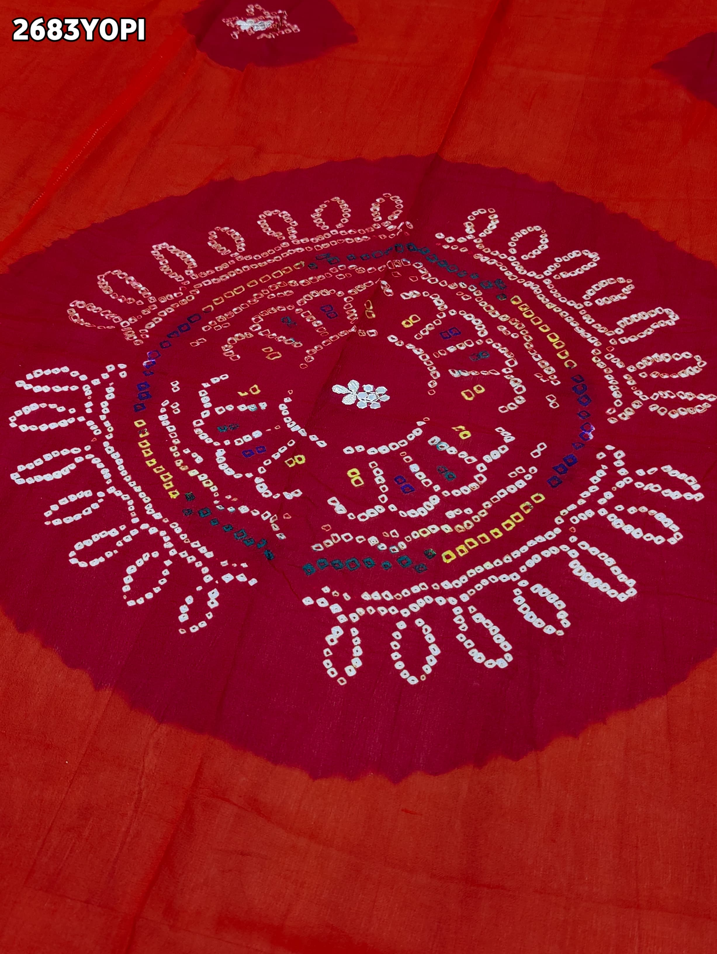 KcPc New Ojariya Bandhani Style With Cutdana Gotapatti Work Odhna AMT