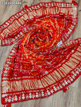 KcPc New Pure Gaji Silk Bandhani Gotapatti Designer Jaipuri Traditional Dupatta SATISH