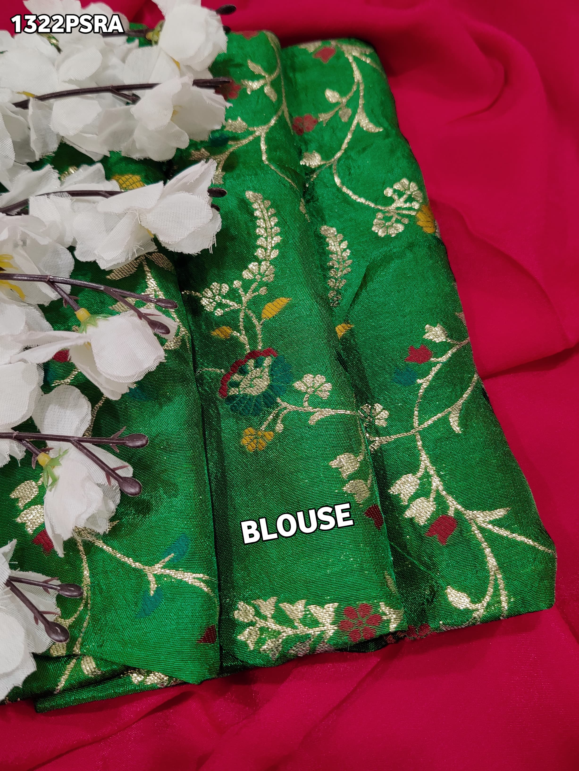 KcPc New arrival Pure ojariya Chinon Beautiful Zari border Pallu saree,MAHA
