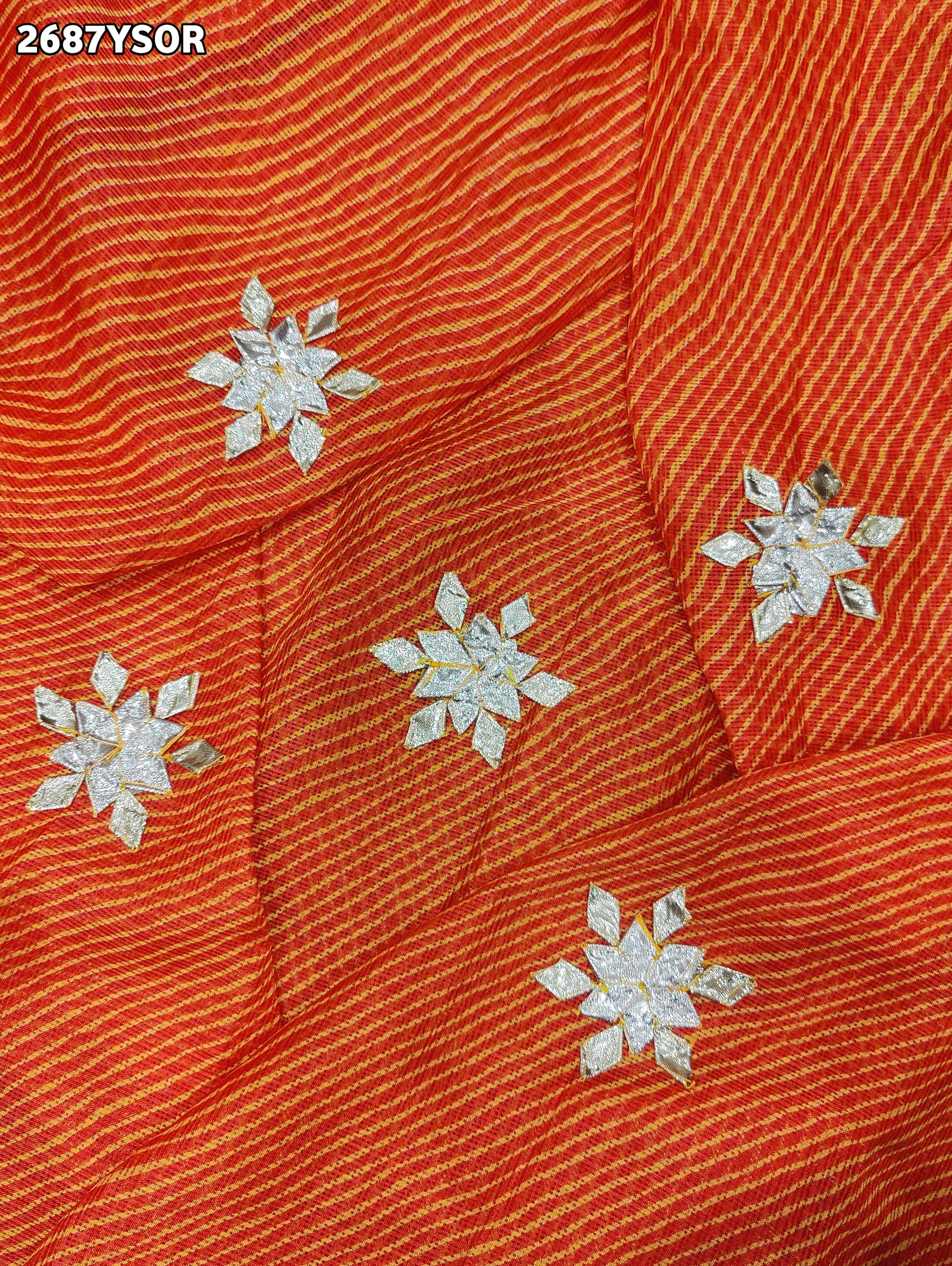 Leheriya Style With Gotapatti Work Saree uner 2000