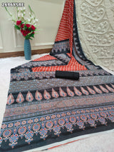 Silk Bandhani in Ajrakh Style With Office Wear Saree under 2000