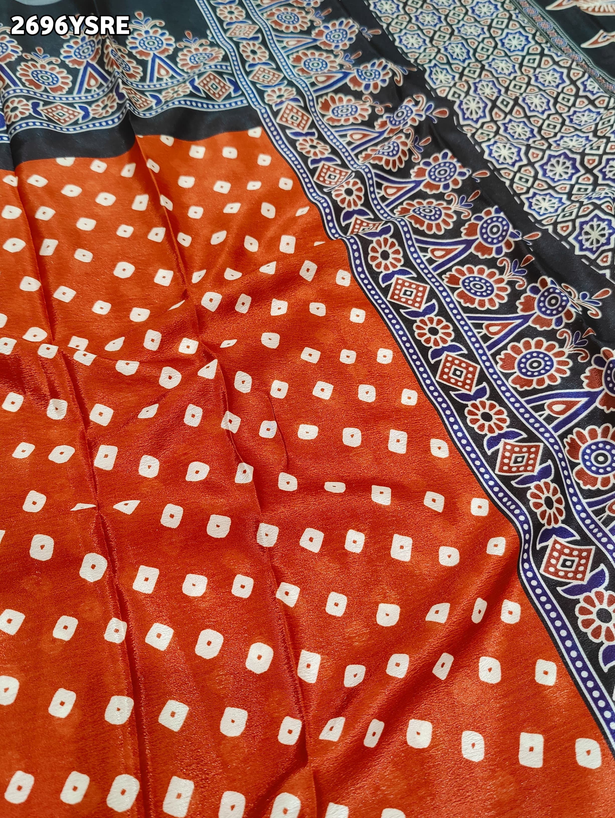 Silk Bandhani in Ajrakh Style With Office Wear Saree under 2000