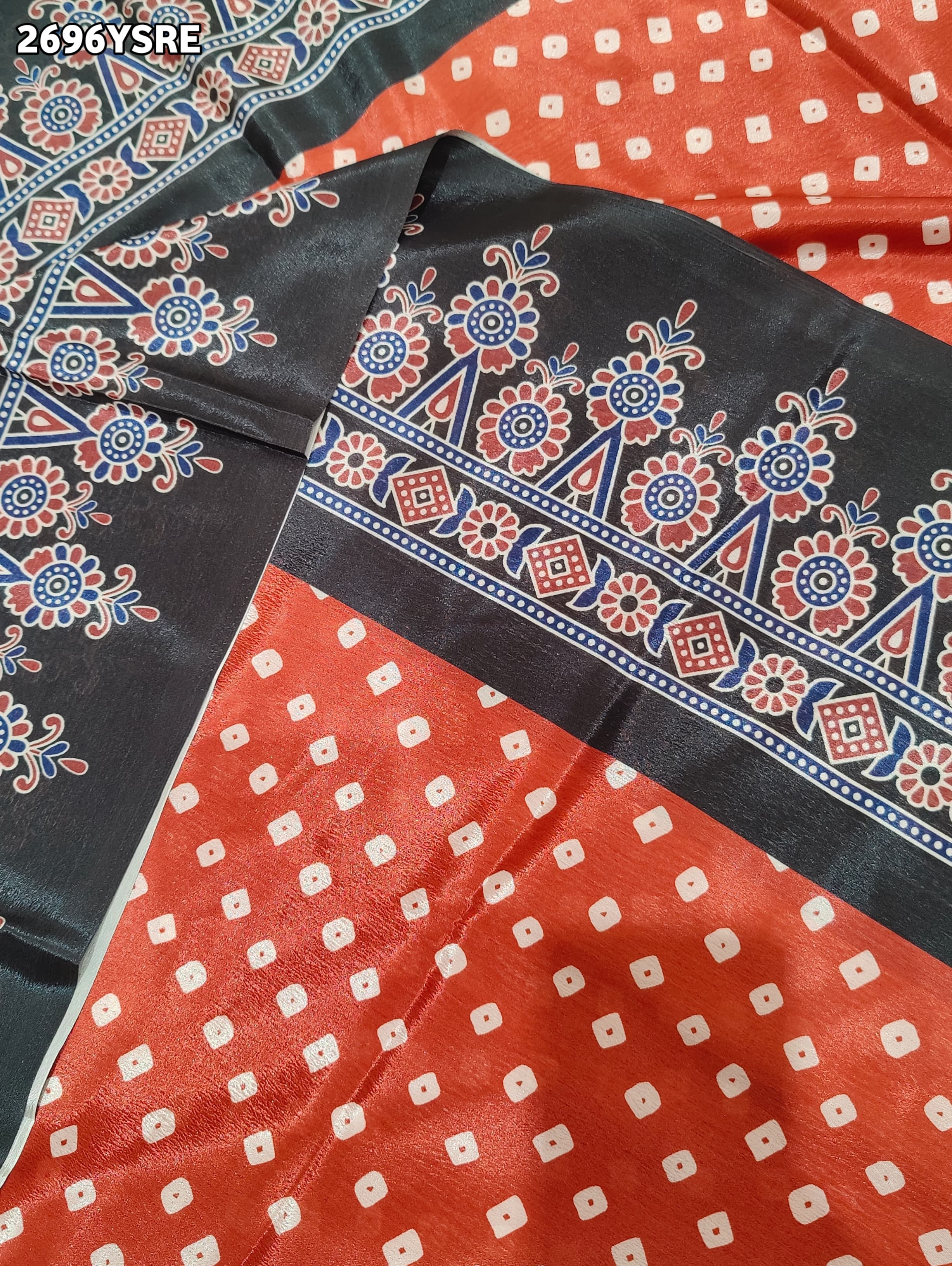 Silk Bandhani in Ajrakh Style With Office Wear Saree under 2000