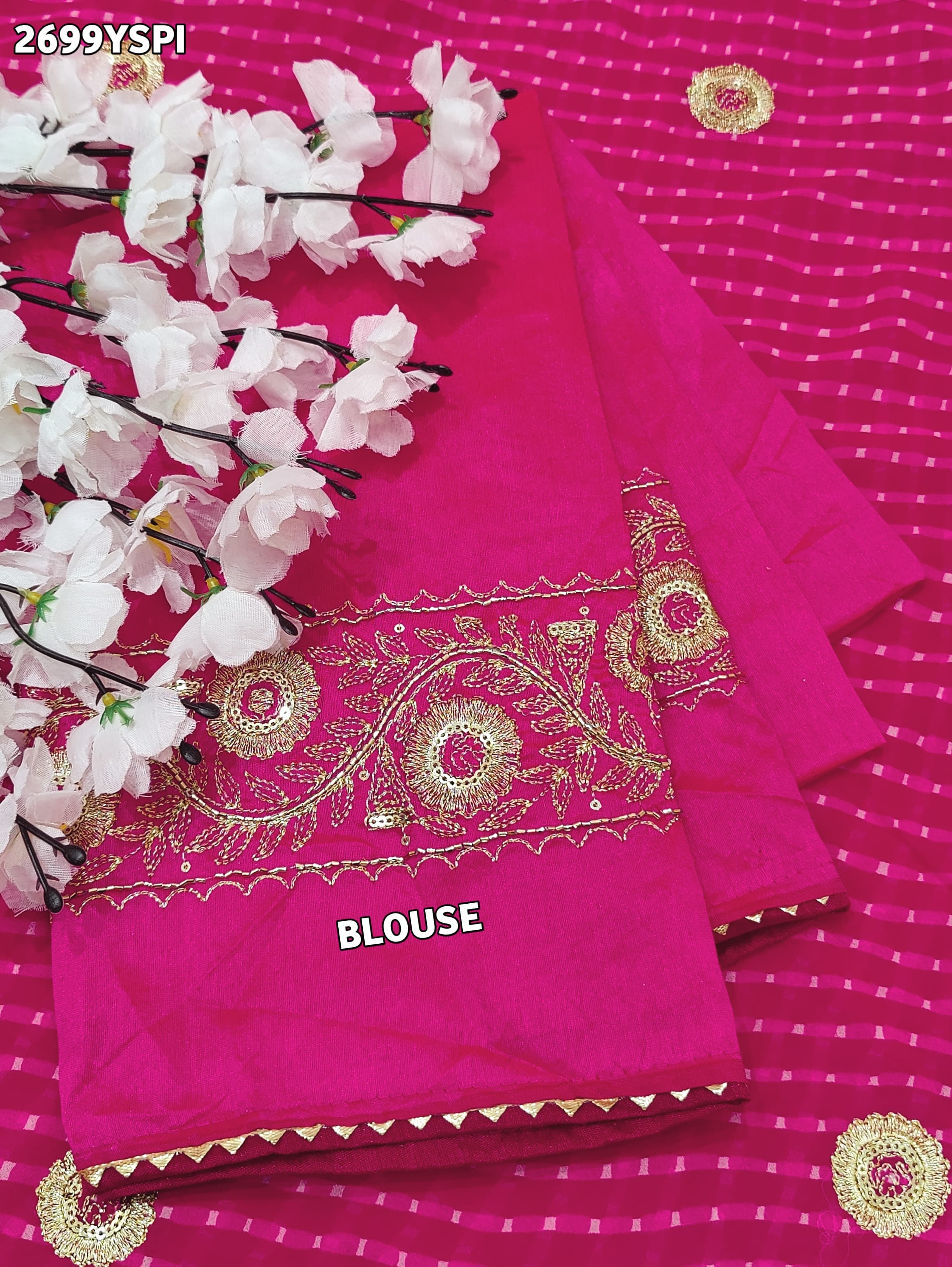 By Latest Leheriya Style With Cutdana Embroidery Work