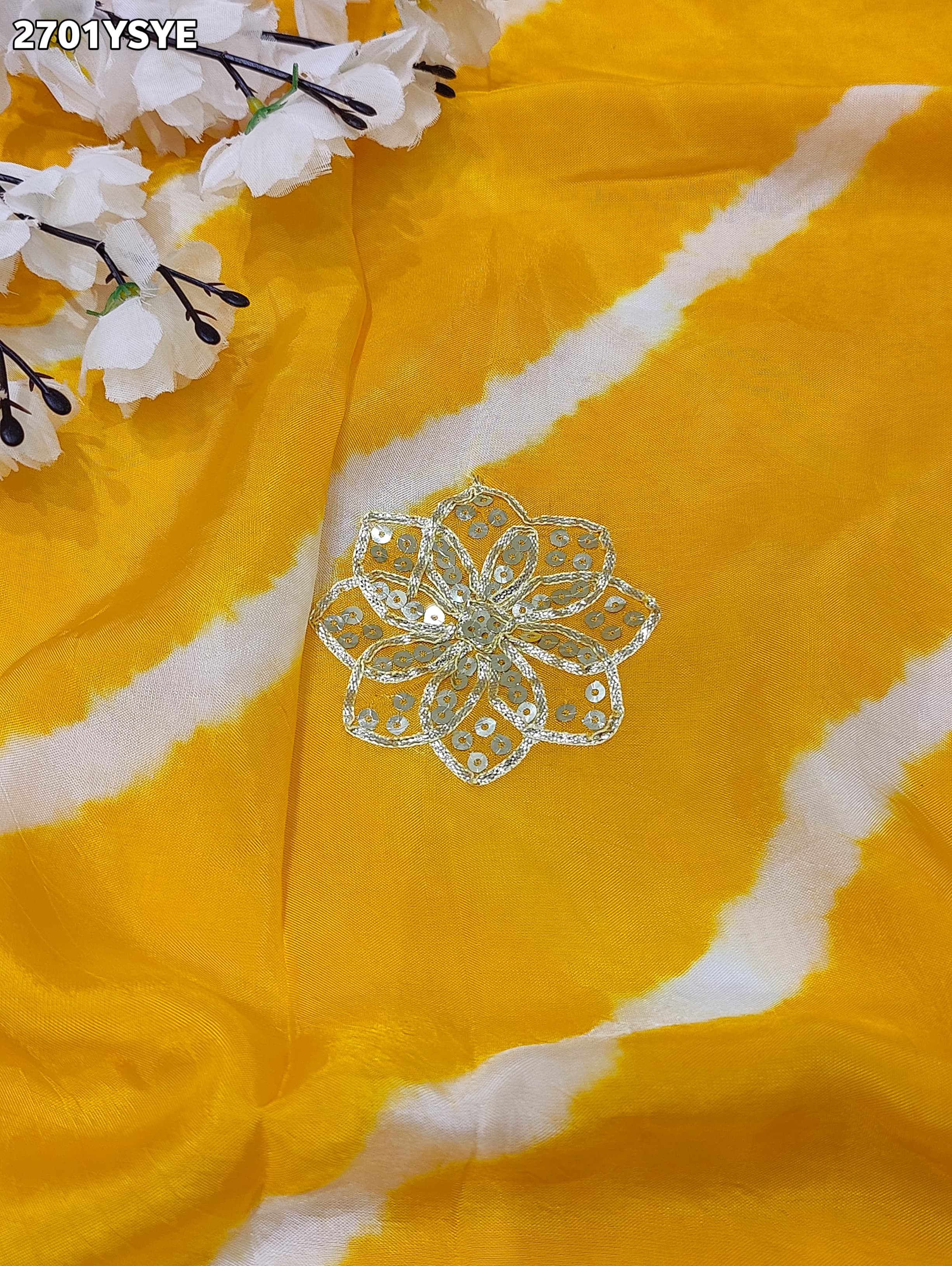 By New Latest Leheriya Style With Gotapatti Work Saree