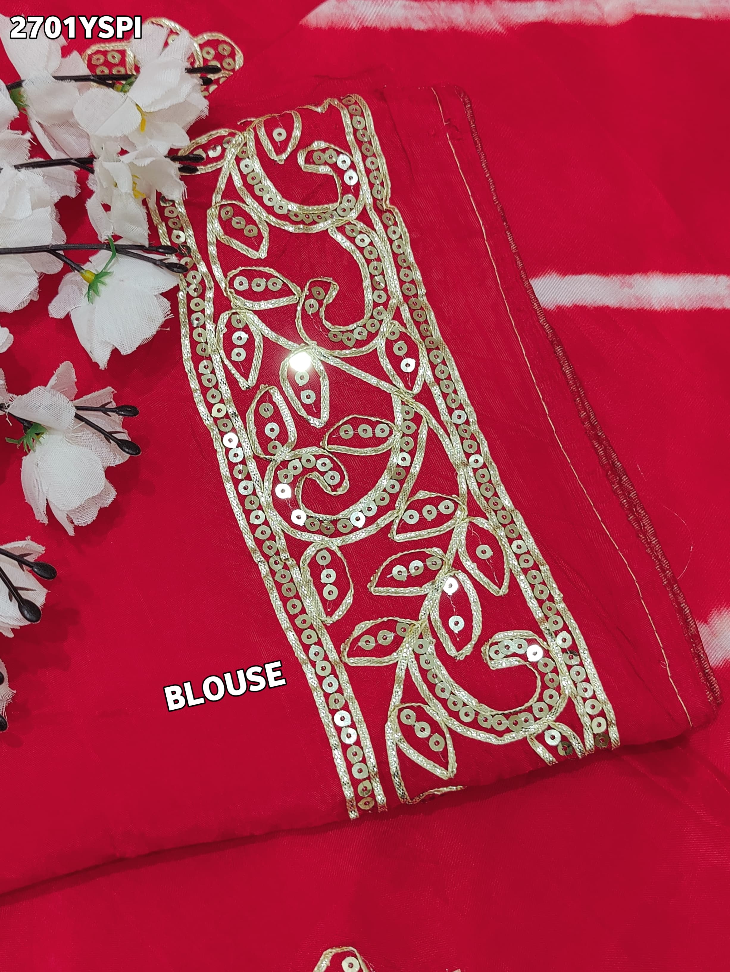 By New Latest Leheriya Style With Gotapatti Work Saree