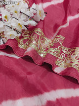 By New Latest Leheriya Style With Gotapatti Work Saree