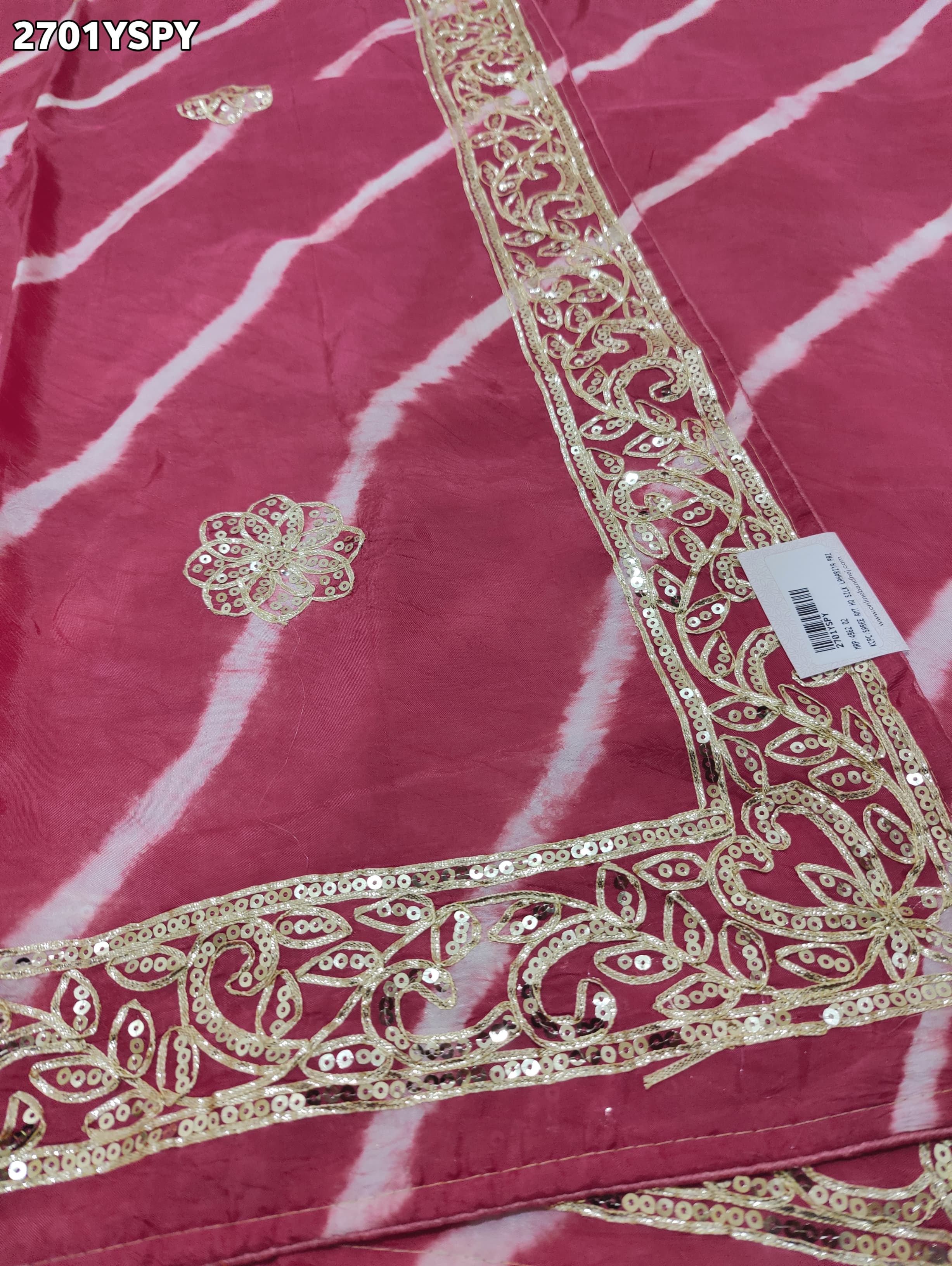By New Latest Leheriya Style With Gotapatti Work Saree