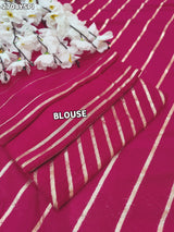 By New Beautiful Leheriya Style With Embroidery Work Saree