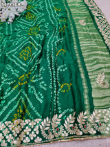By New Bandhani Saree With GotaPatti Hand Work