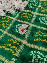 By New Bandhani Saree With GotaPatti Hand Work
