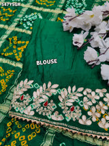 By New Bandhani Saree With GotaPatti Hand Work