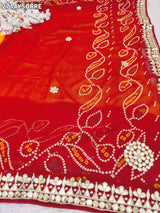 By New Georgette Traditional Style With Gotapatti Work Saree