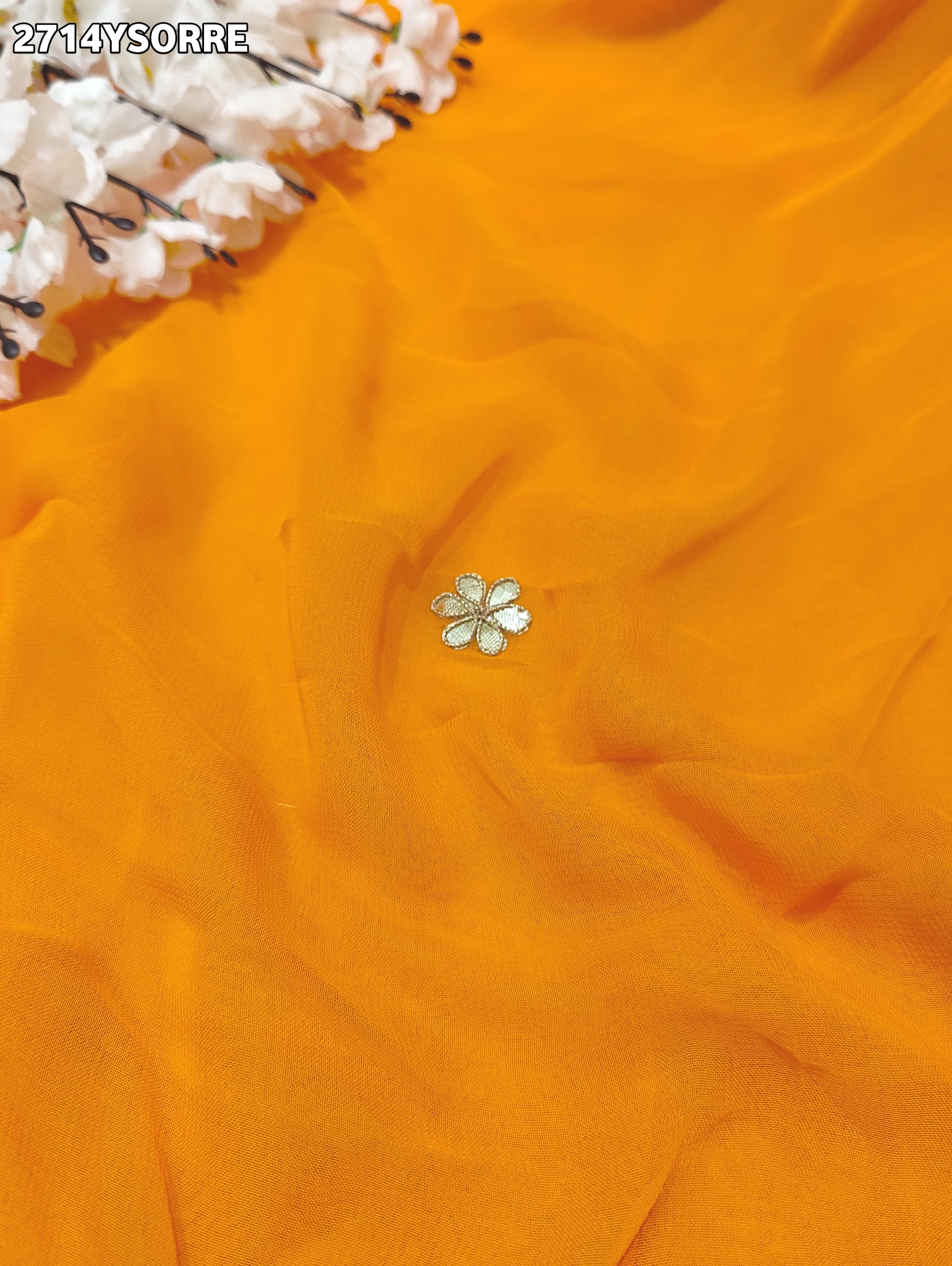 By New Georgette Traditional Style With Gotapatti Work Saree