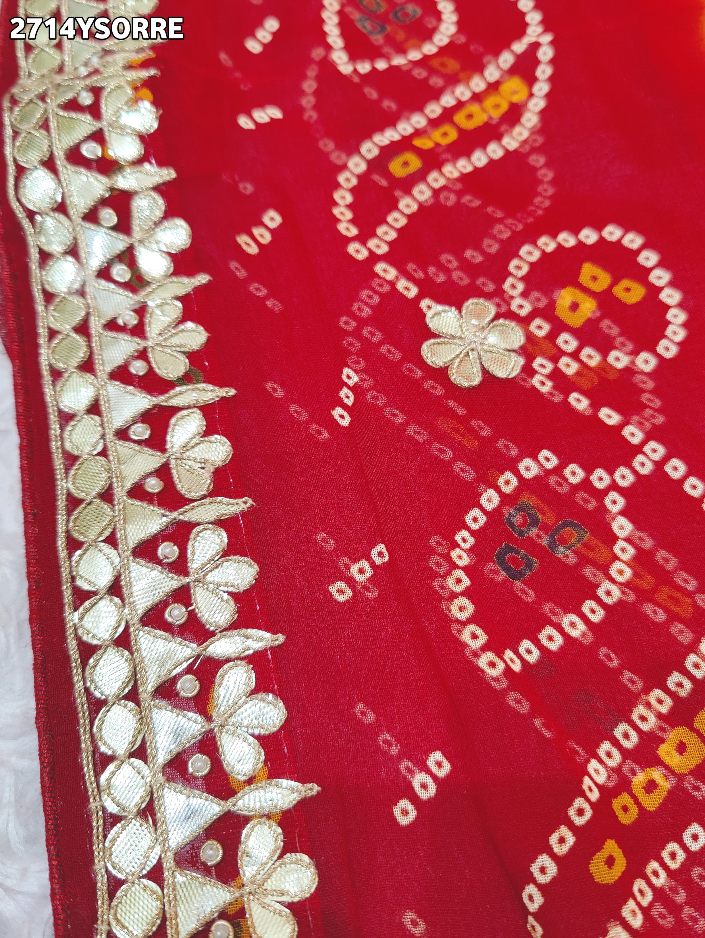 By New Georgette Traditional Style With Gotapatti Work Saree