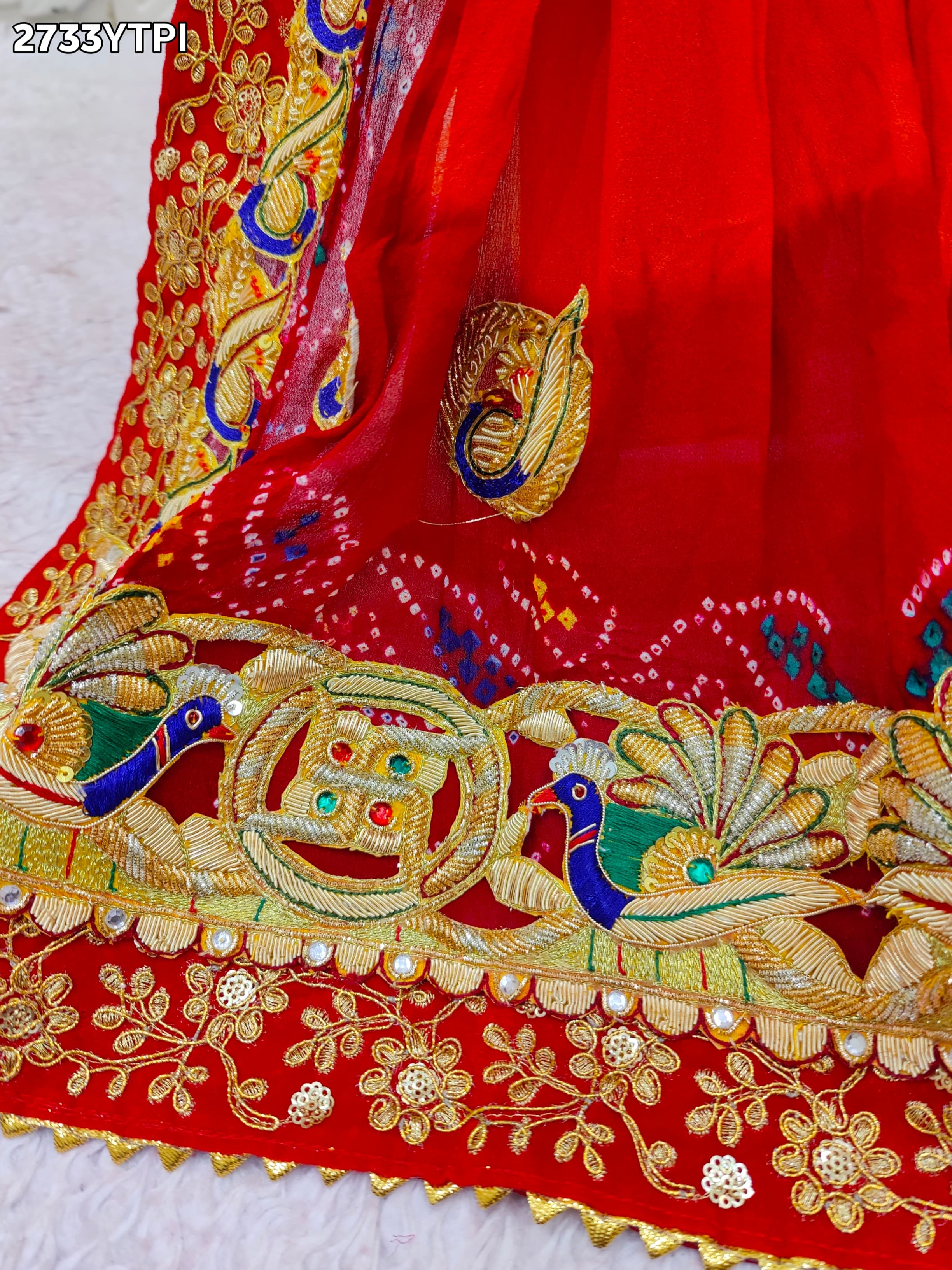 By New Georgette Traditional Style Bel buti Work Odhan
