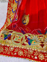 By New Georgette Traditional Style Bel buti Work Odhan