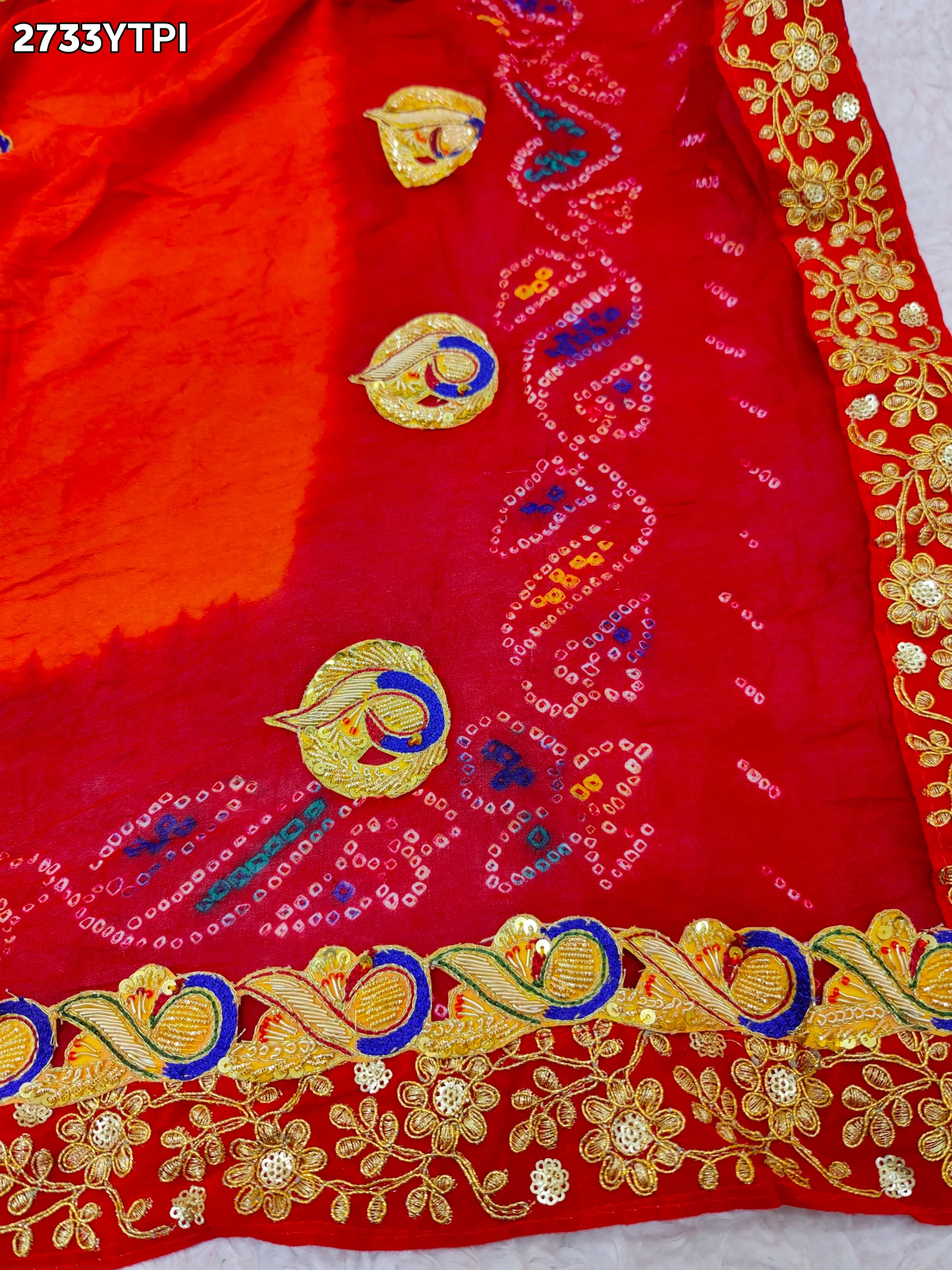 By New Georgette Traditional Style Bel buti Work Odhan