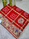 By New Gaji silk Bandhani Style With Zardoji Work Odhna