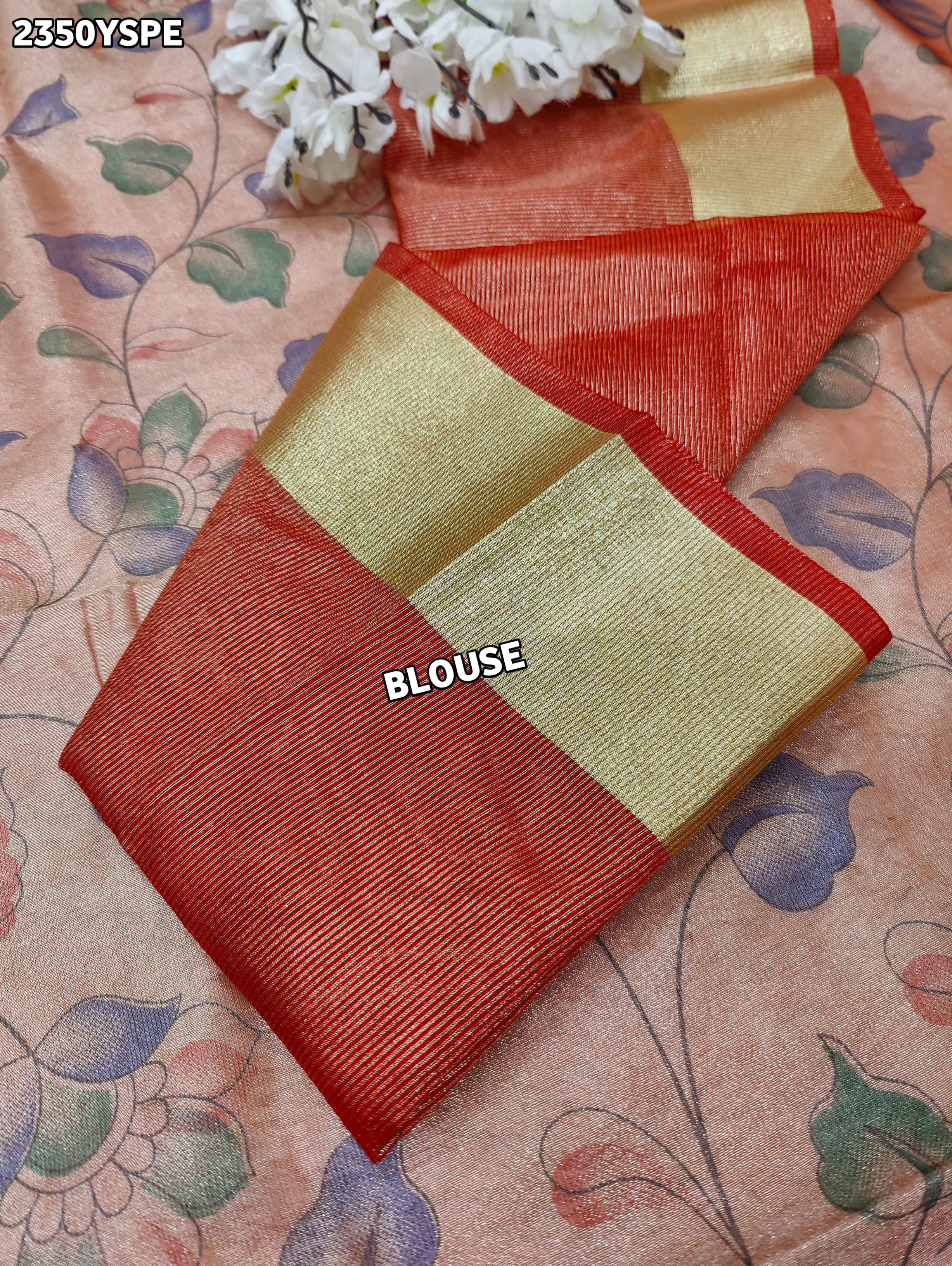 Saree with floral patternsCotton Silk Printed With Zari border Saree