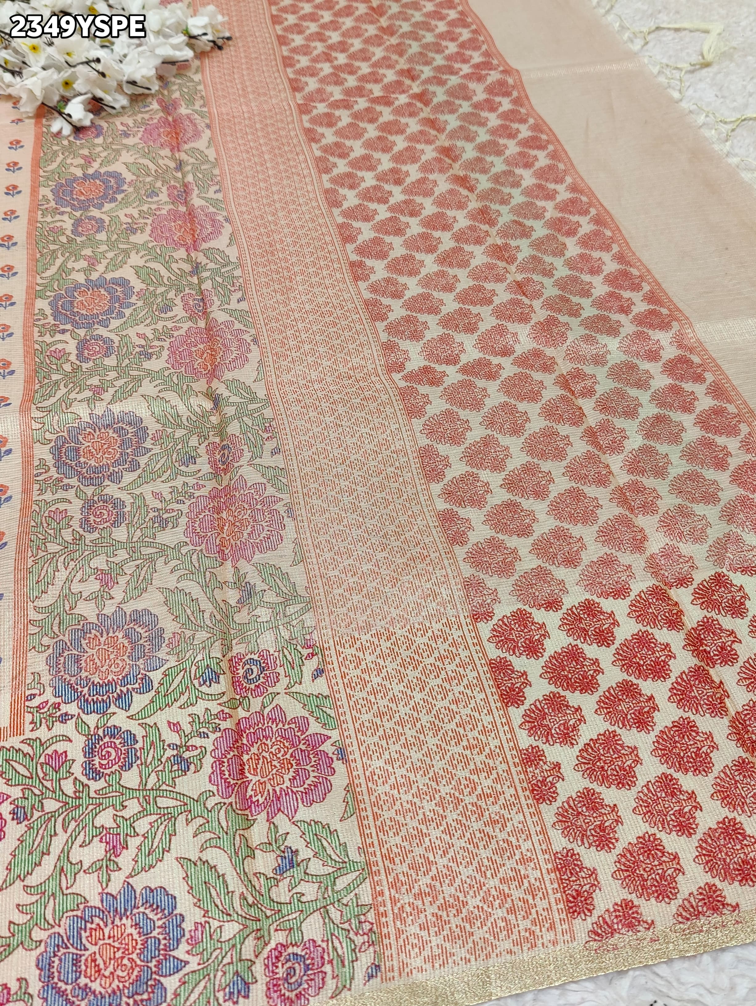 KcPc New BeautifulCotton silk Printed Style Casual Wear Saree KB