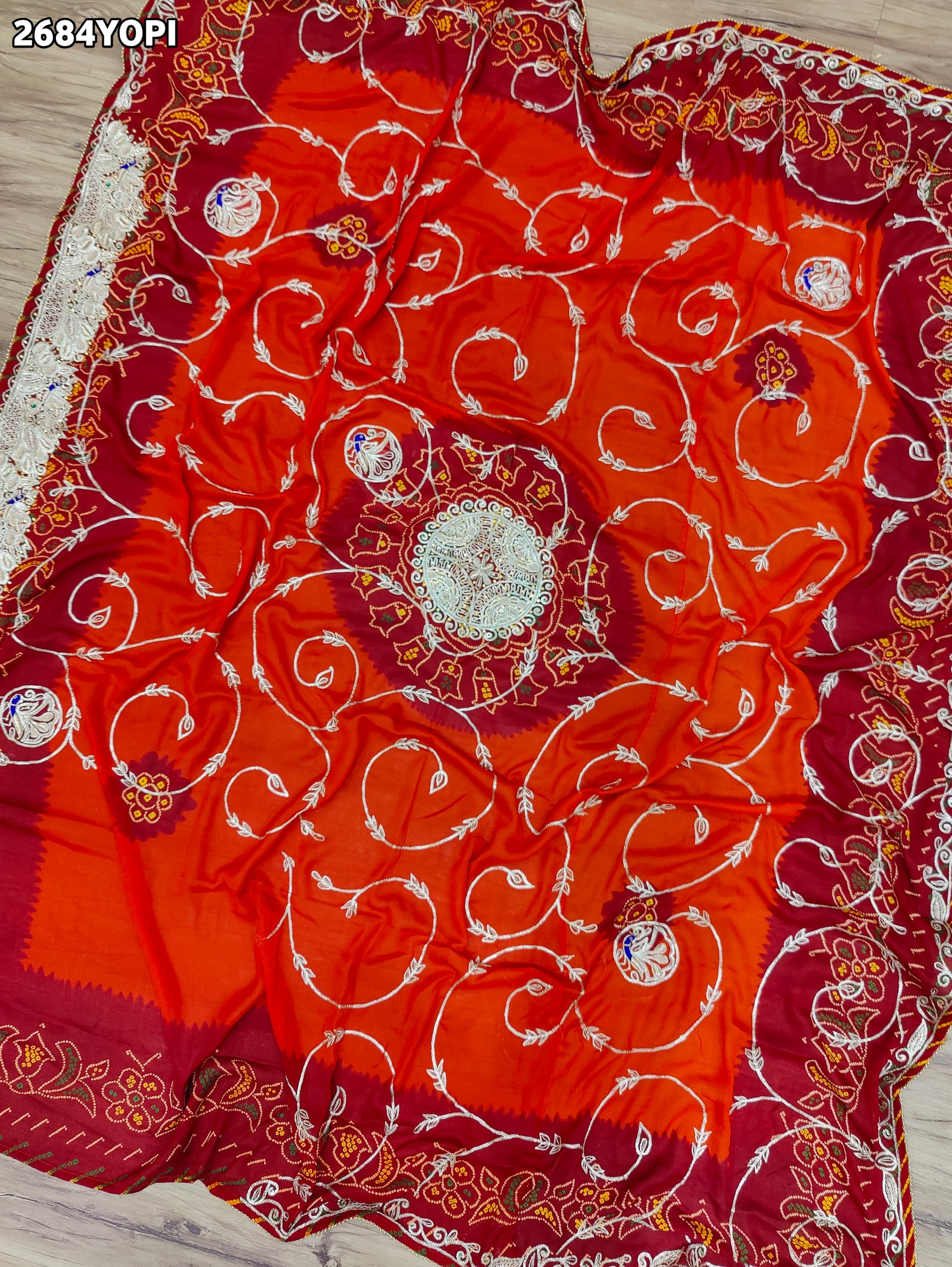 By New Mos Chiffon Marwadi Odhna with Elegant Zardosi Embellishment