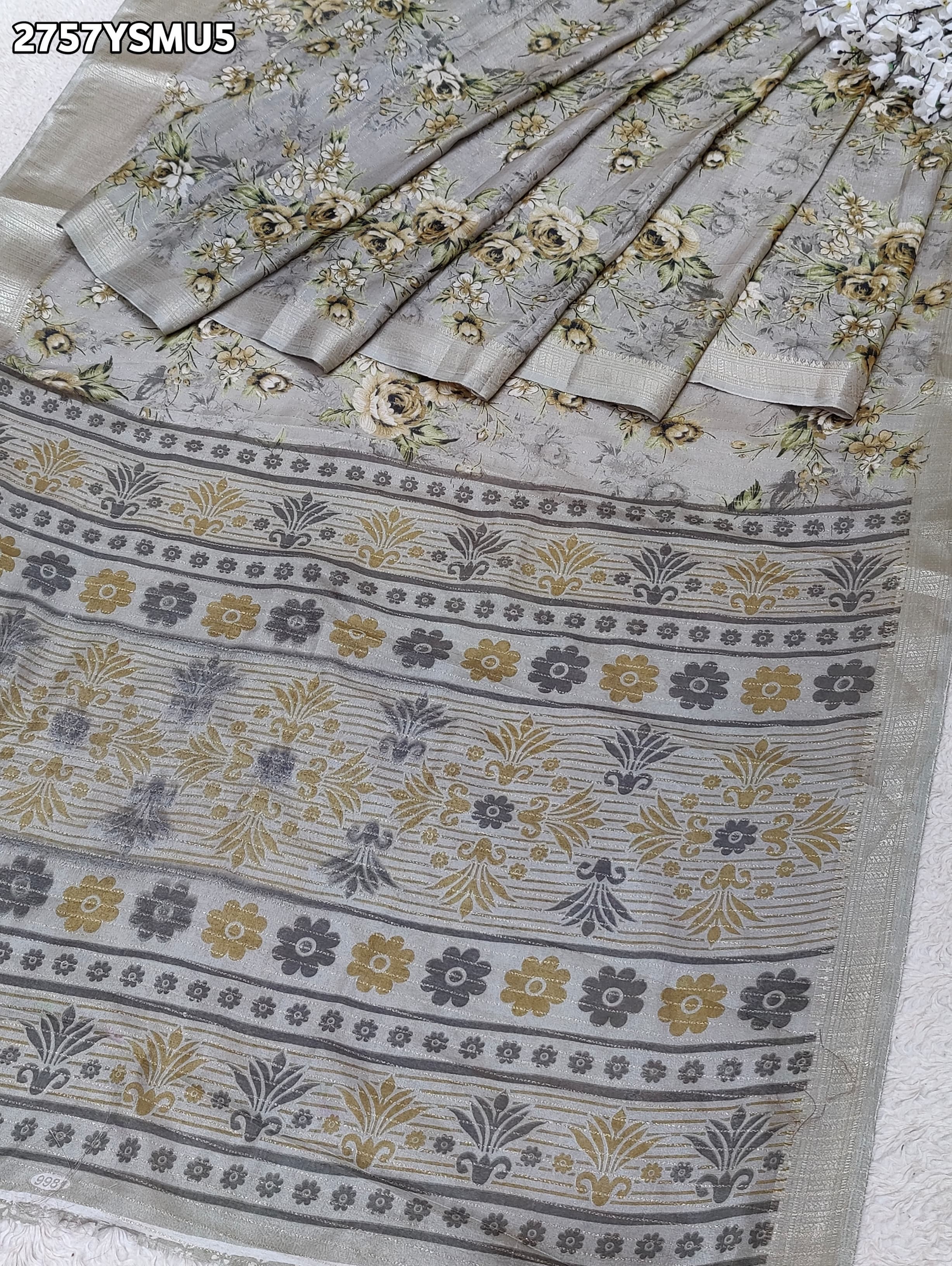 KcPc New Graceful Cotton Silk Printed Saree with Zari Border STL
