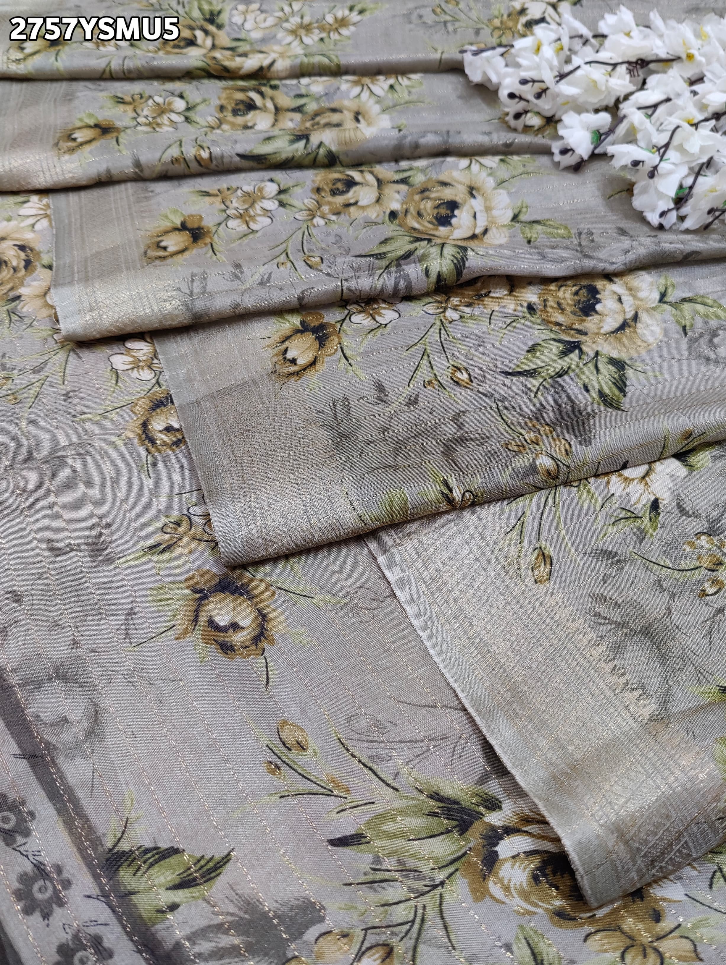 KcPc New Graceful Cotton Silk Printed Saree with Zari Border STL