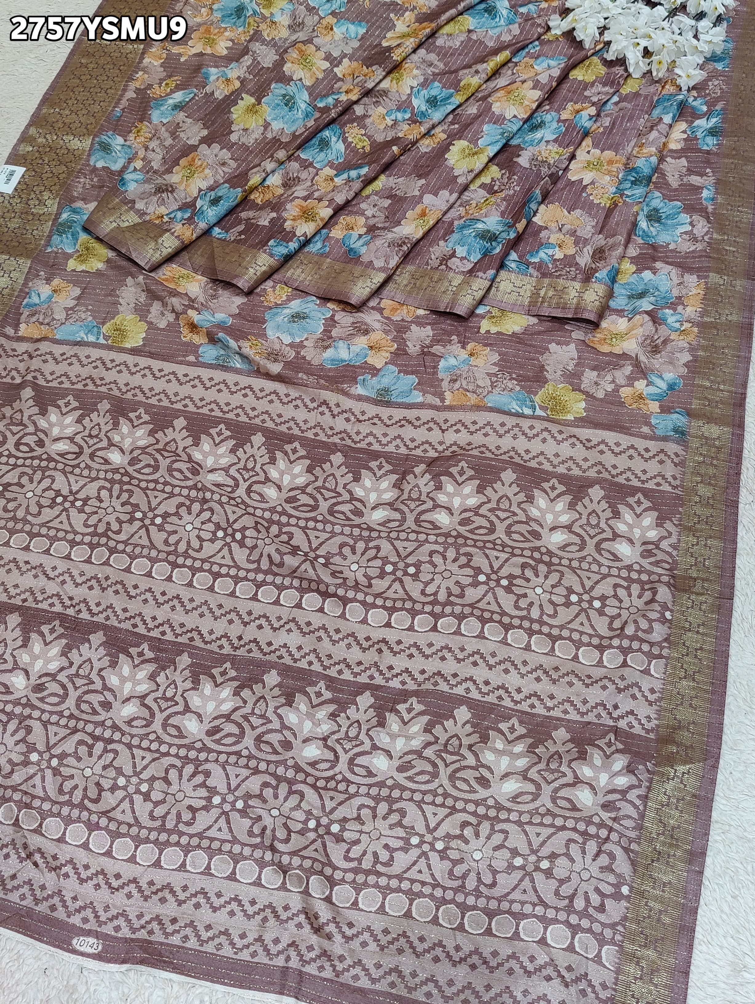 By Printed Style With Zari border