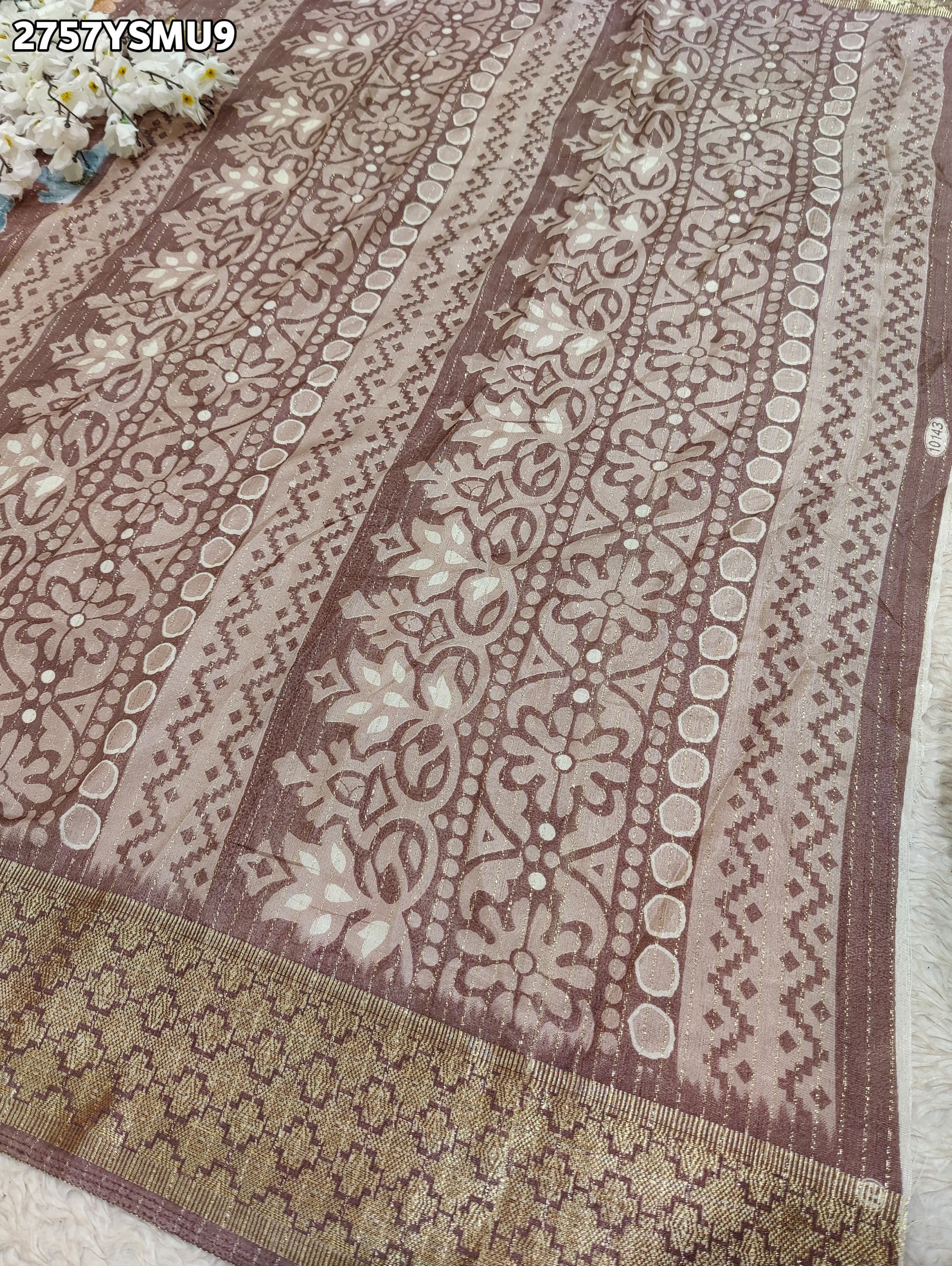 By Printed Style With Zari border