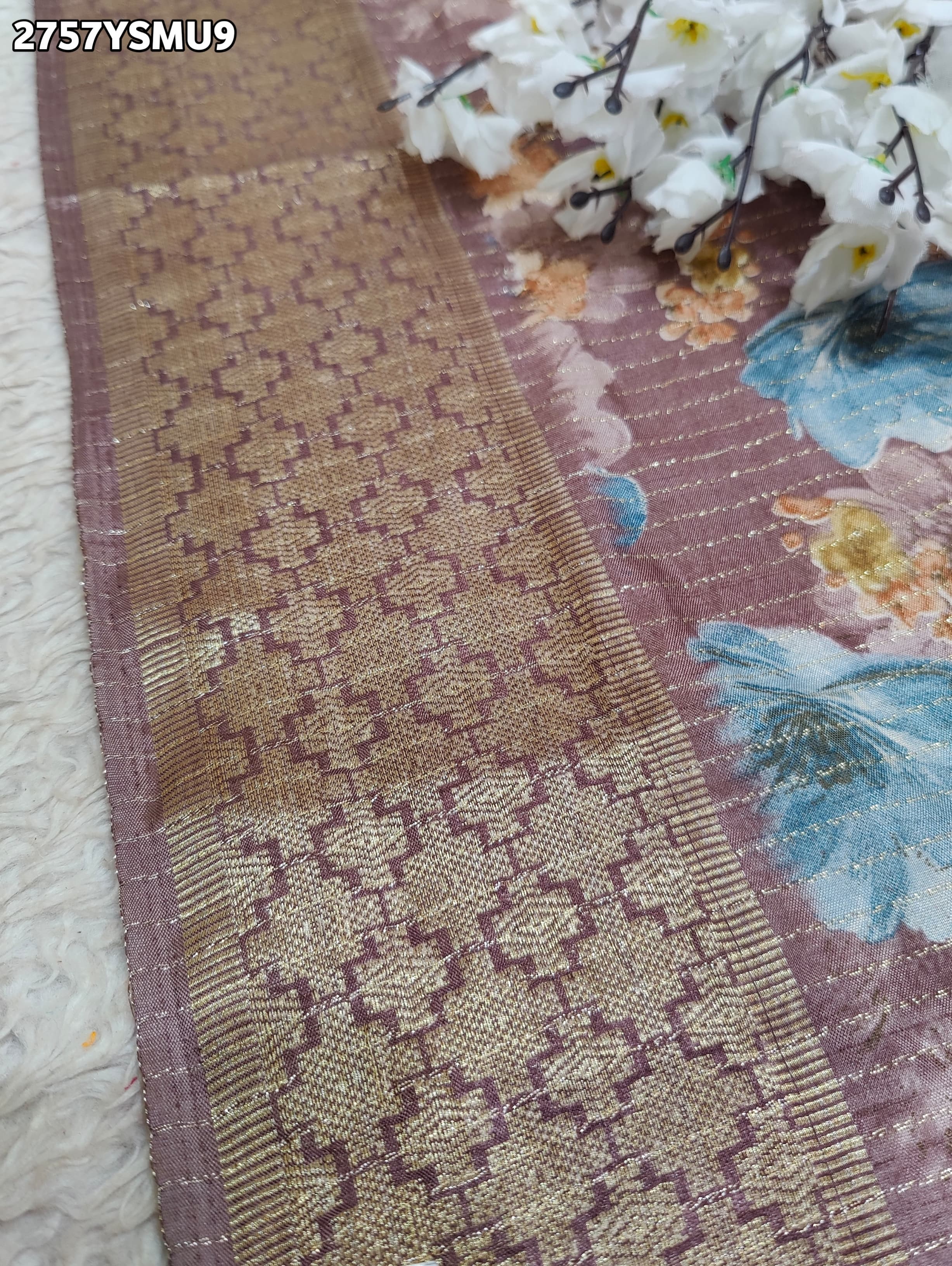 By Printed Style With Zari border