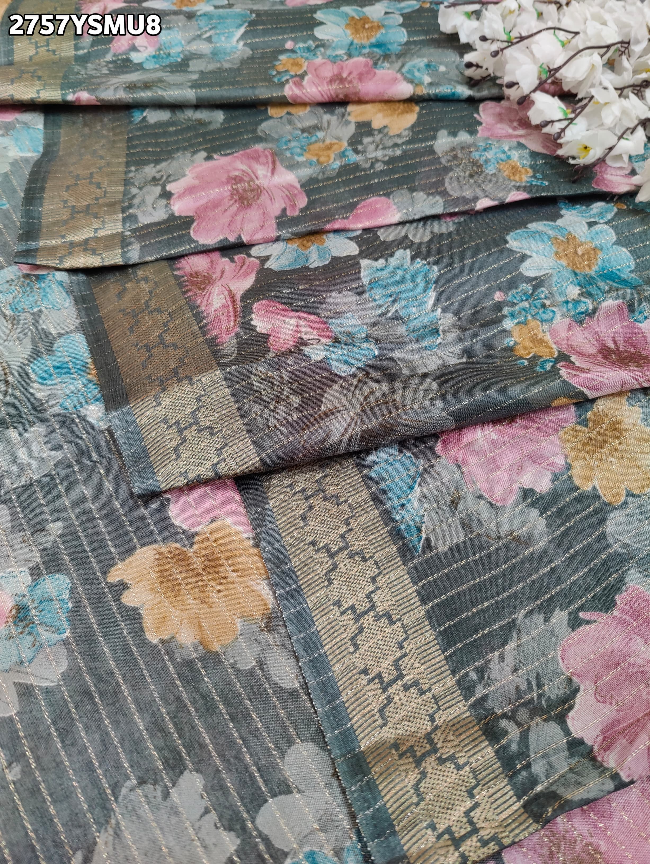 By Printed Style With Zari border