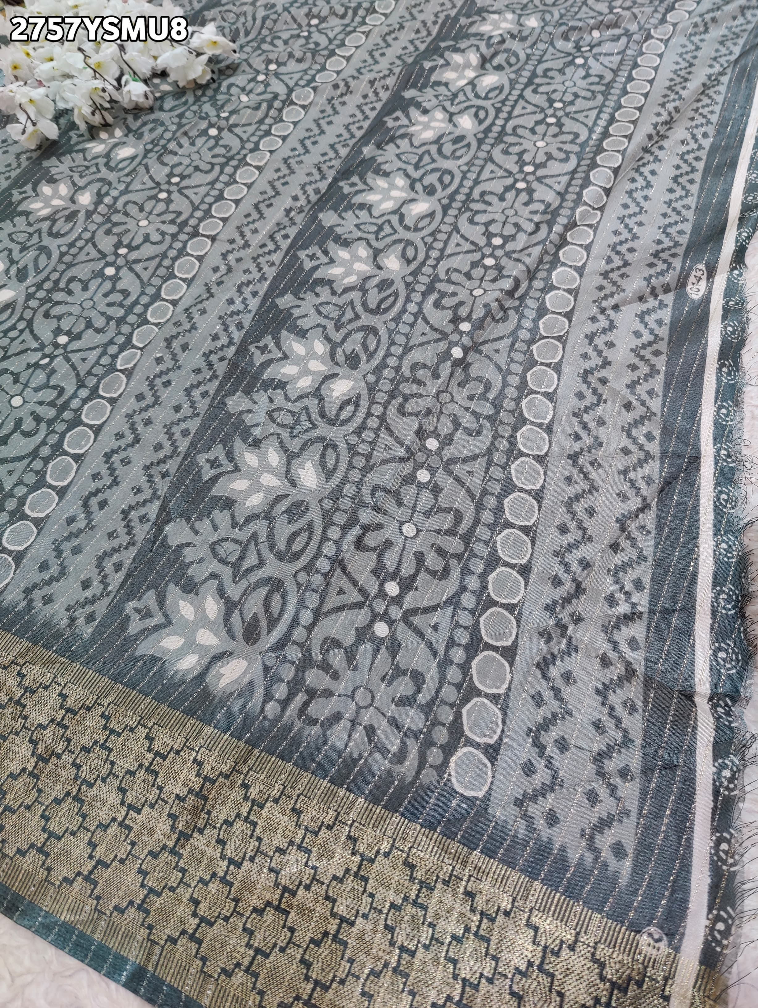 By Printed Style With Zari border