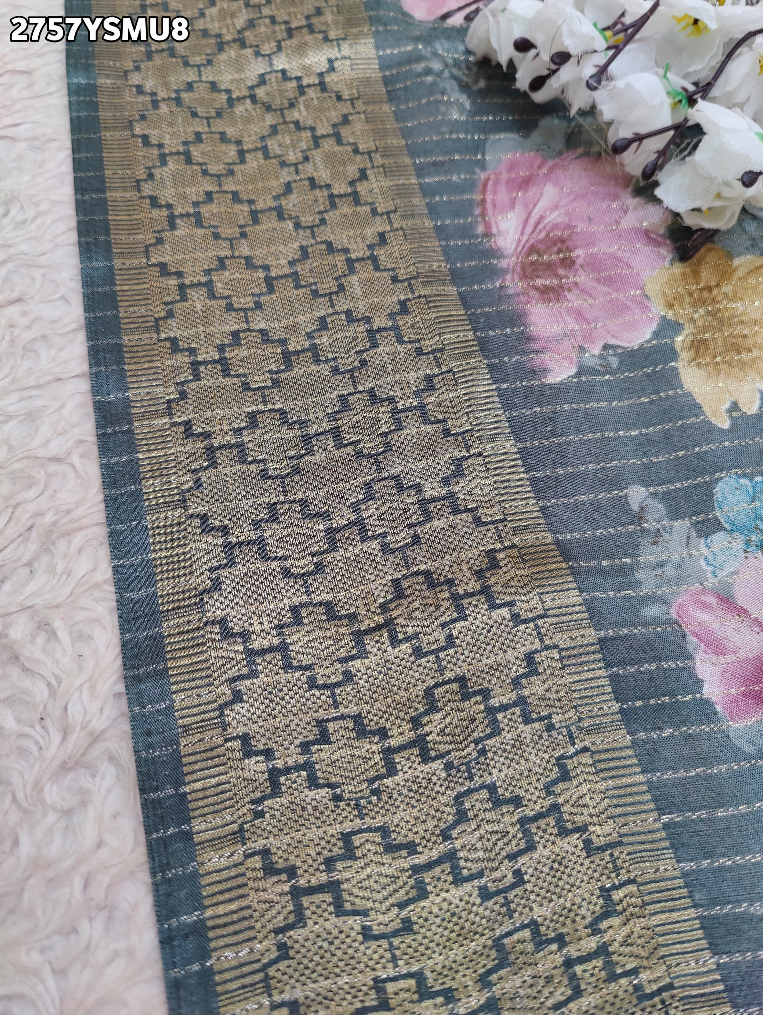 By Printed Style With Zari border