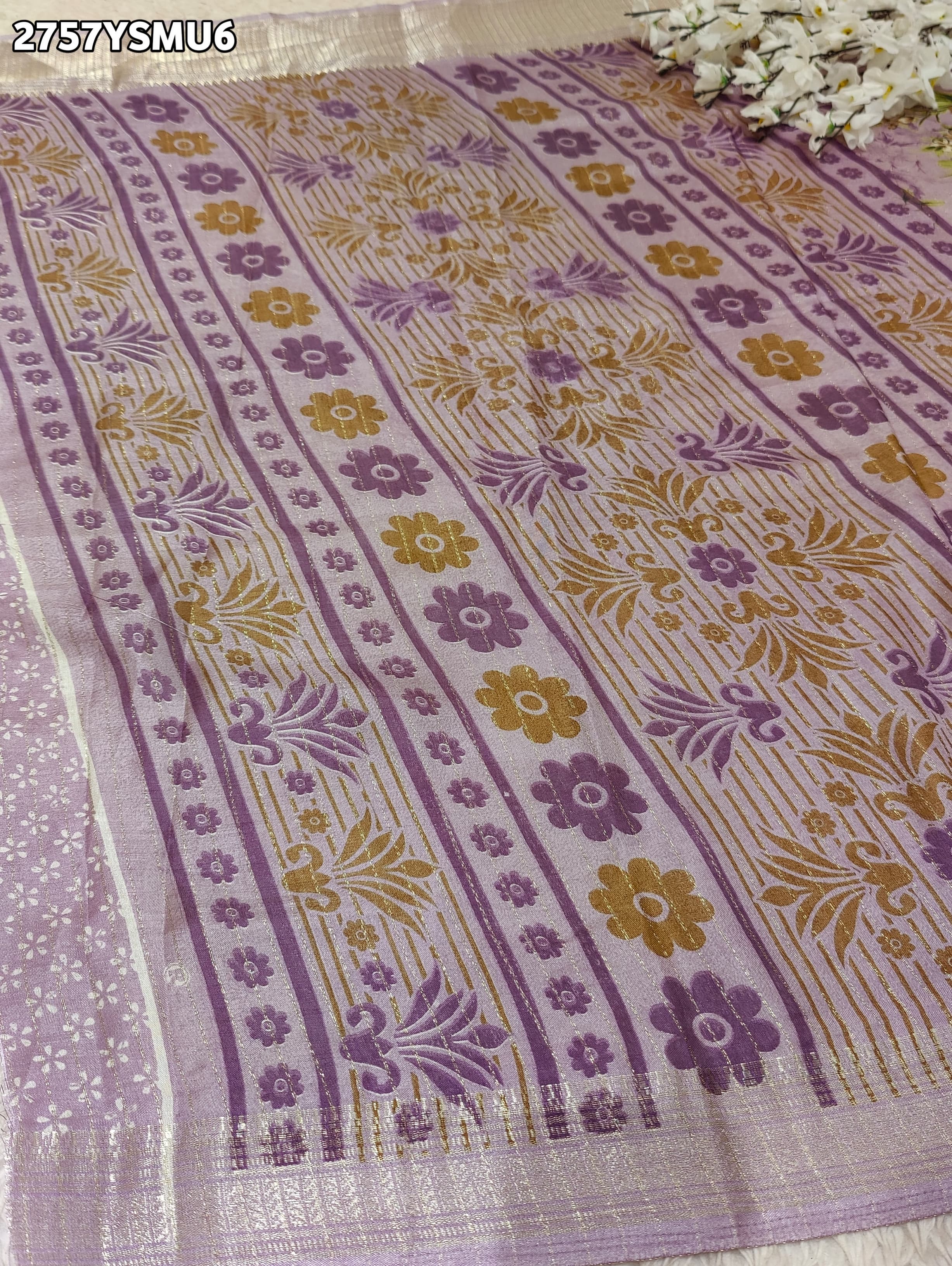KcPc New Latest Graceful Cotton Silk Printed Saree with Zari Border Work Saree STL
