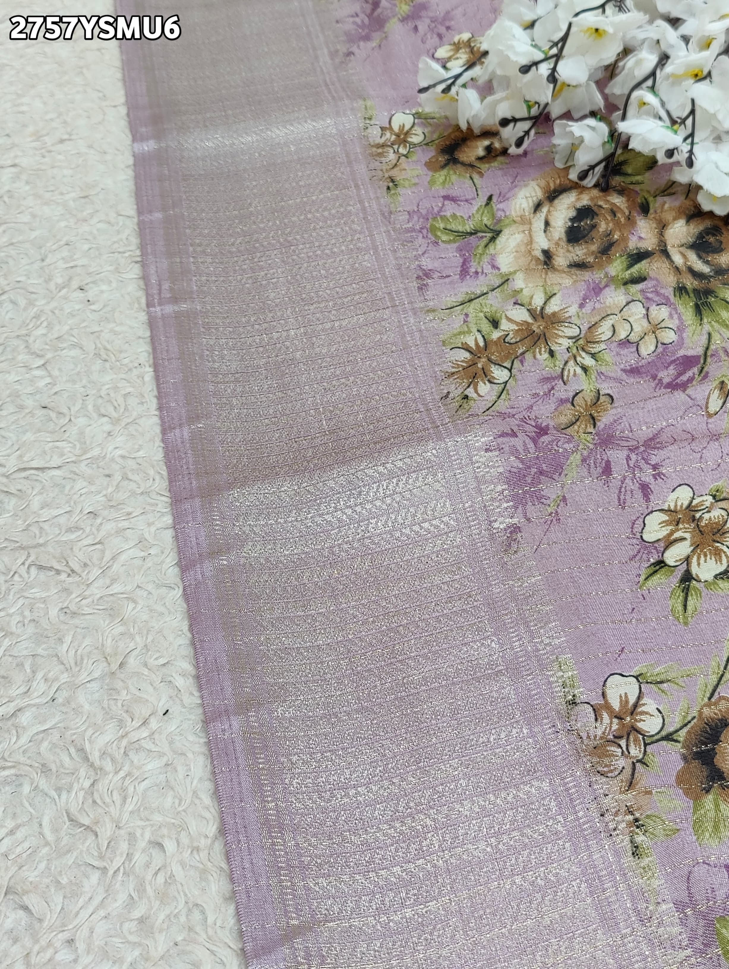 KcPc New Latest Graceful Cotton Silk Printed Saree with Zari Border Work Saree STL