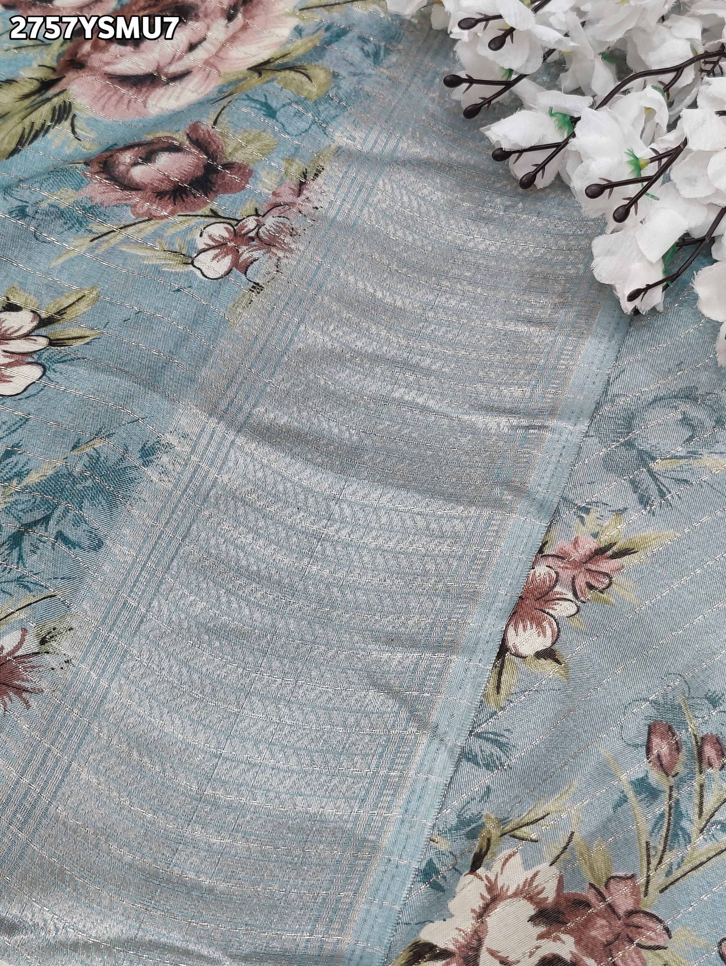 KcPc New Launch Cotton Silk Printed With Zari Border Work Saree STL