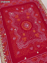 KcPc New Traditional Gaji Silk Bandhani Dupatta with Gota Patti Embellishment AMT