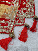 KcPc New Traditional Gaji Silk Bandhani Dupatta with Gota Patti Embellishment AMT