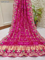 KcPc Latest New Pure Gaji Silk Bandhani Dupatta with Zardosi Work Dupatta BTU