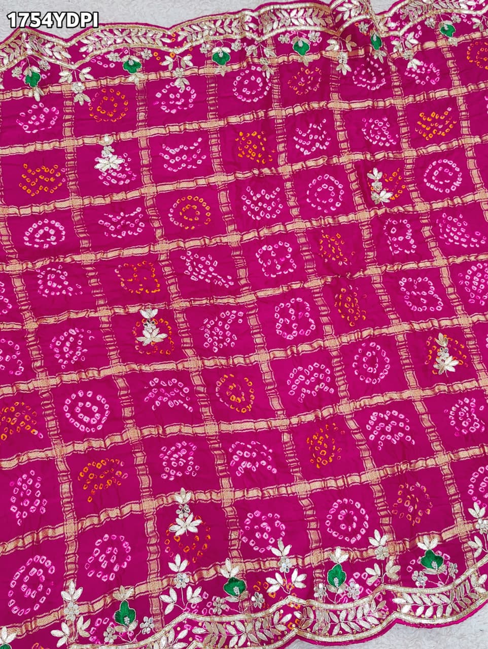 KcPc Latest New Pure Gaji Silk Bandhani Dupatta with Zardosi Work Dupatta BTU