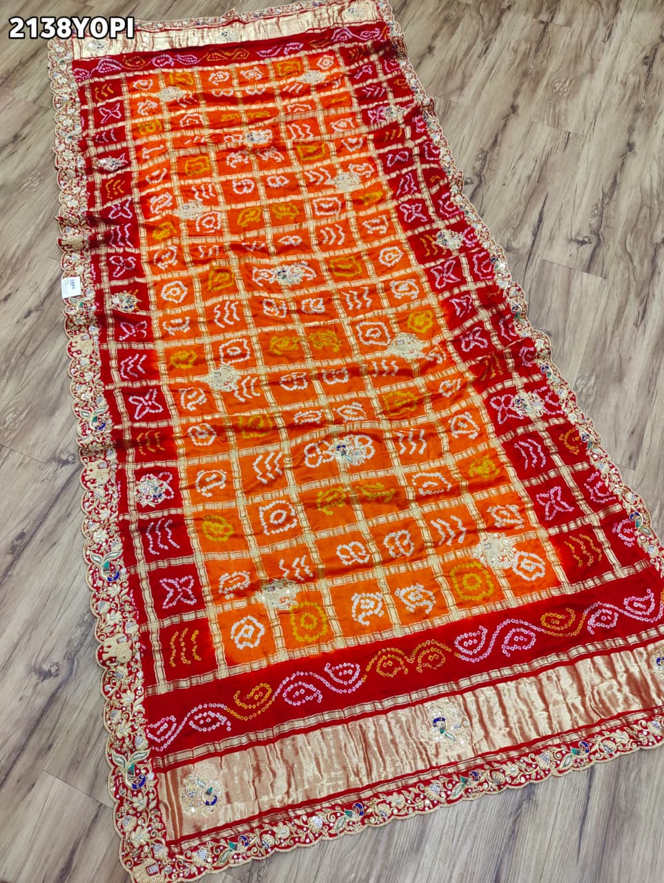 By New Marwadi Ghatchola Pila Chunri with Zardozi Work