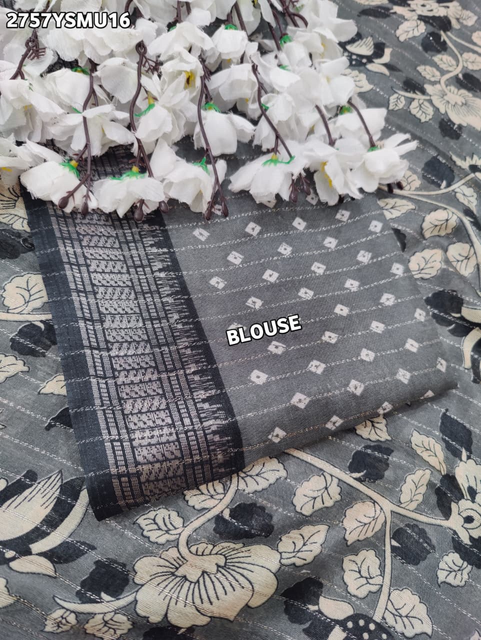 By Printed Style With Zari border Saree
