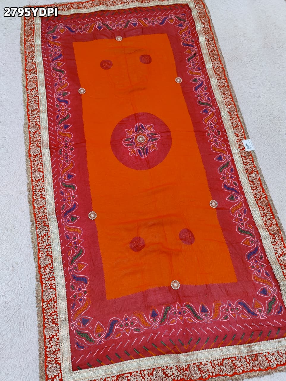 By Bandhani Saree With Traditional Wear