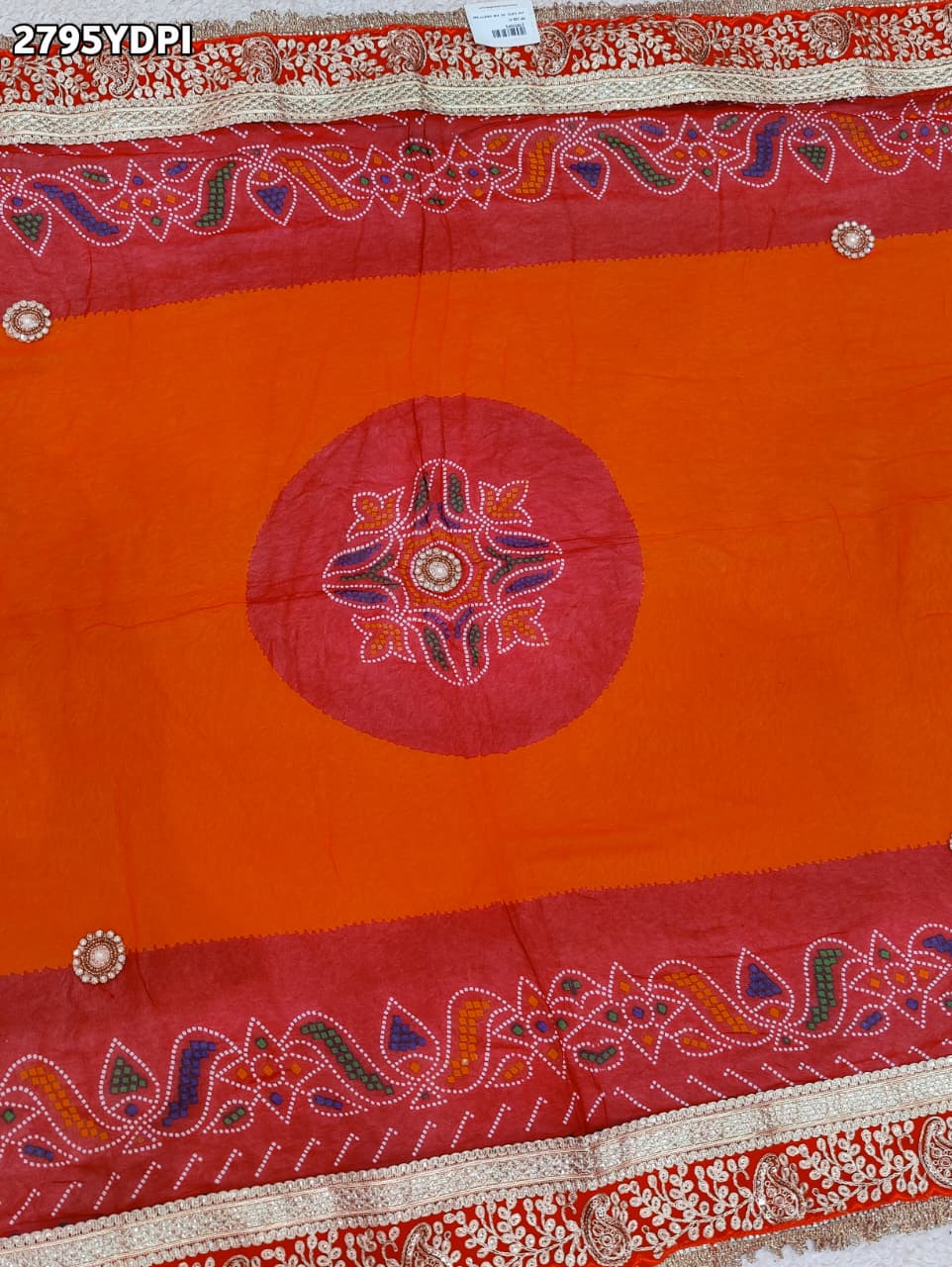 By Bandhani Saree With Traditional Wear