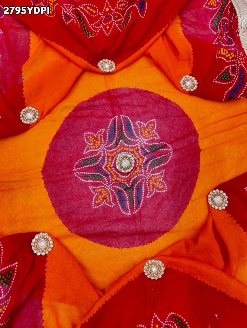 By Bandhani Saree With Traditional Wear