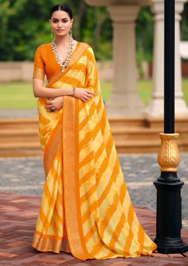 By Leheriya Saree With Casual wear