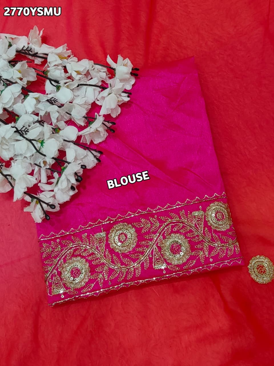 By Traditional Saree With Cutdana Embroidery Work