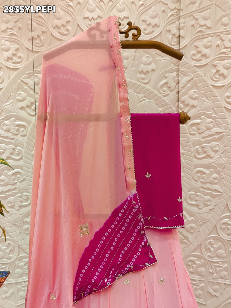 By Leheriya Lehenga With Traditional wear