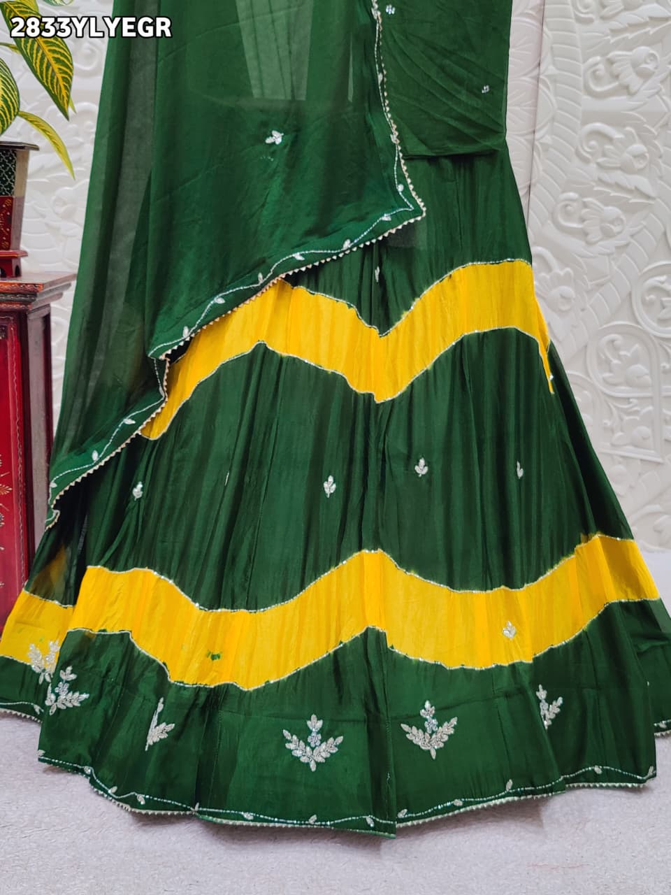 By Traditional Lehenga With Cutdana Work
